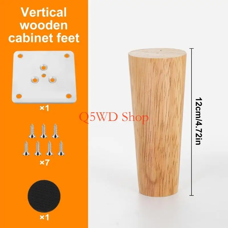 Q5WD Multipurpose Wooden Table Legs Anti Slip Base Durable Surfaces Treatments for Home