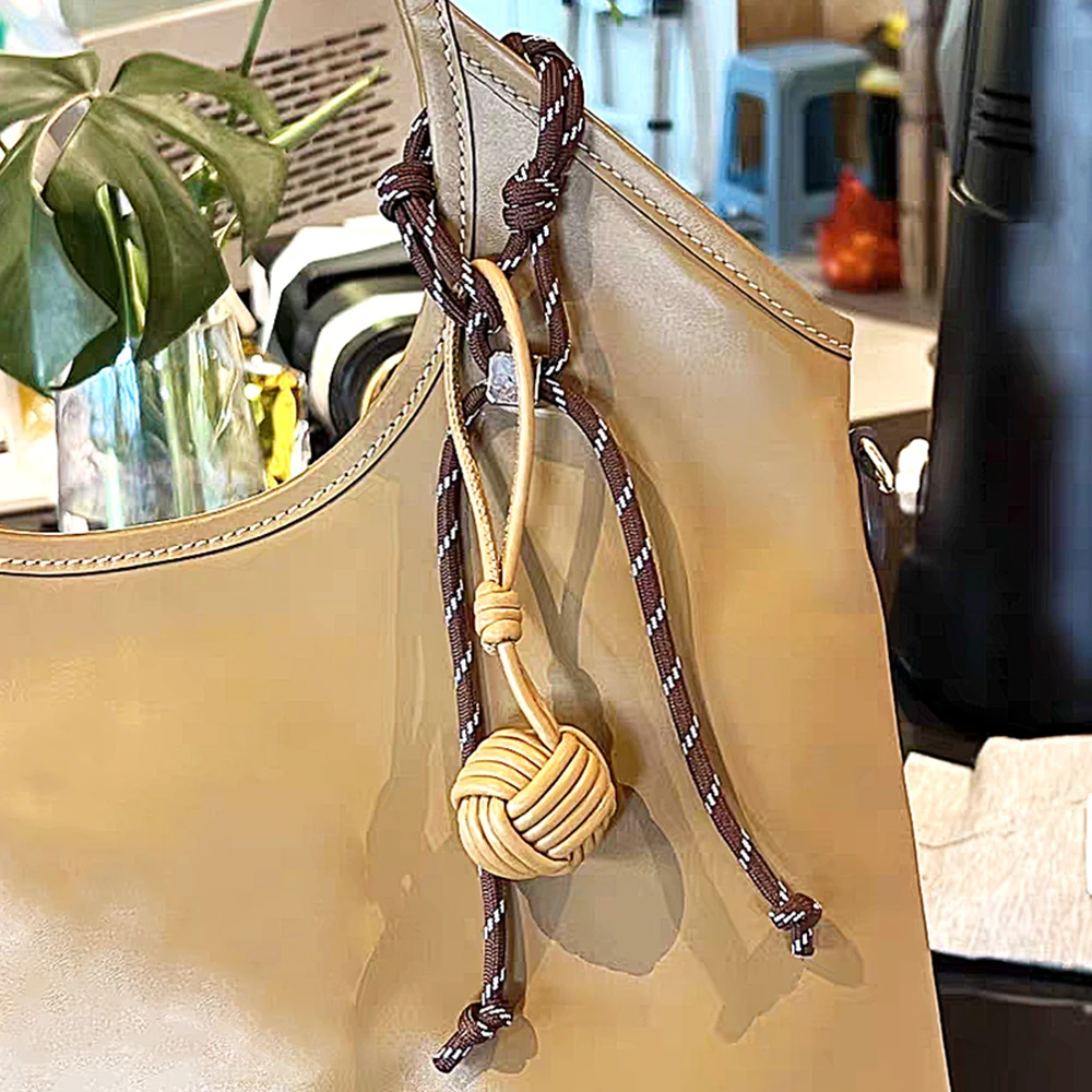 Luxus PU Leder Handgemachte Taschen Anhänger Schöne Weben Ball Mode Zubehör Kreative Dekoration Für Handtasche Großhandel Geschenk – Detail 7