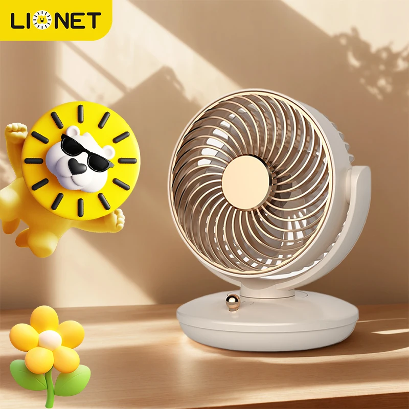 

Desk Air Fan Portable USB Table Fan 3 Speed Settings 300° Tilt & 120° Oscillation Quiet Air Circulator for Home Office Bedroom