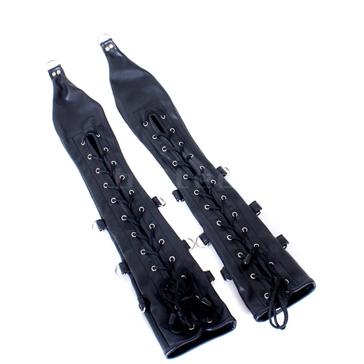 PU Leather Arm Restraint Glove Straight Sleeve Adult BDSM Bondage Armbinder Slave Roleplay Kit Armbinder Erotic Sex Toys
