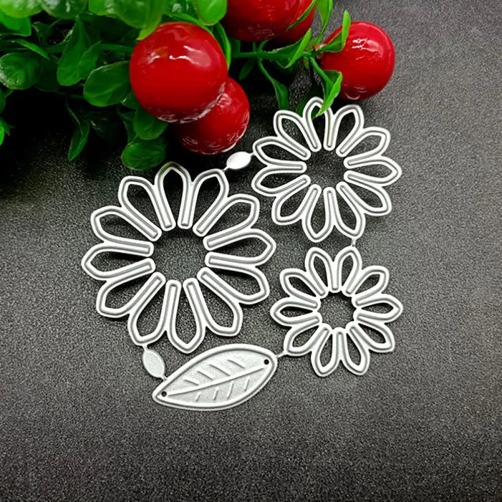 1Pc Chrysanthemum and Leaf Metal Cutting Dies DIY Scrapbooking Album Decoration Embossing Paper Card Craft Stamps and Dies Sets