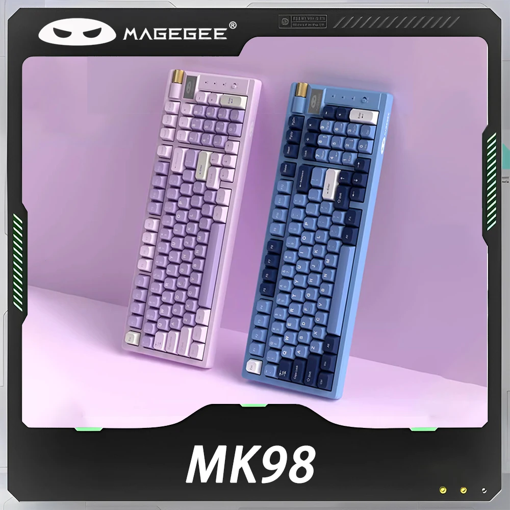 

MageGee MK98 Mechanical Keyboard Three Mode RGB Backlit Wireless Gaming Keyboard Hot Swap Gasket Pc Gamer Accessories Office Mac