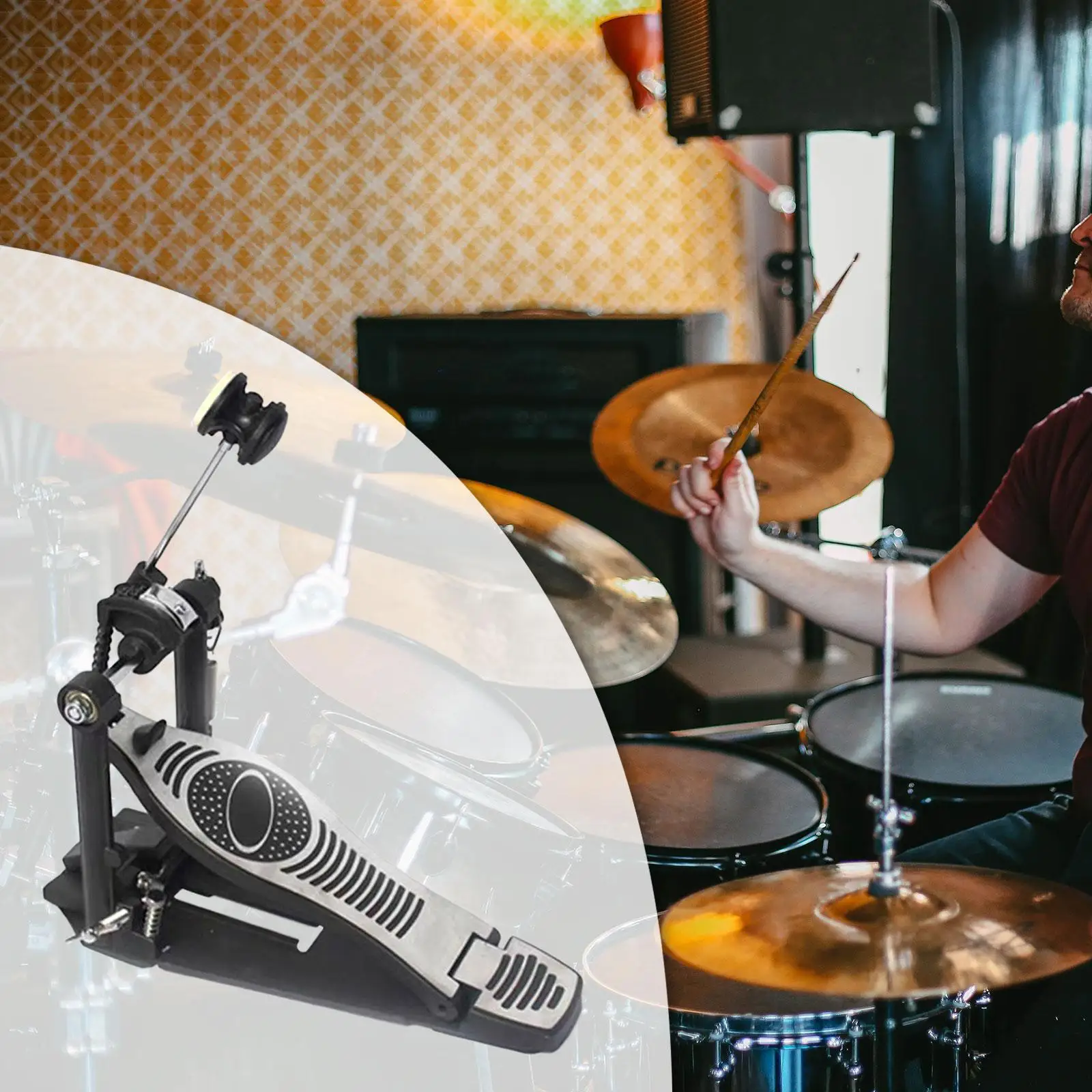 

Bass Drum Pedal for Jazz Drums for Beginner and Pro Drummers Heavy Duty Drum Instrument Accessories Single Kick Drum Pedal