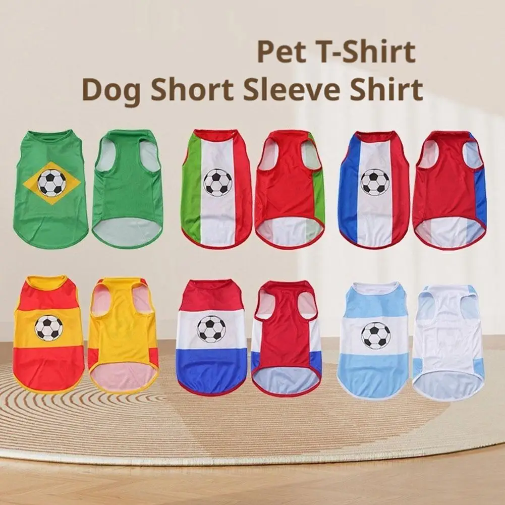 National Flag Football Print Pet Tank Top Breathable Mesh Summer Dog Cat Vest S-XL  Small Medium Puppy Kitten Sport Fan Outfit