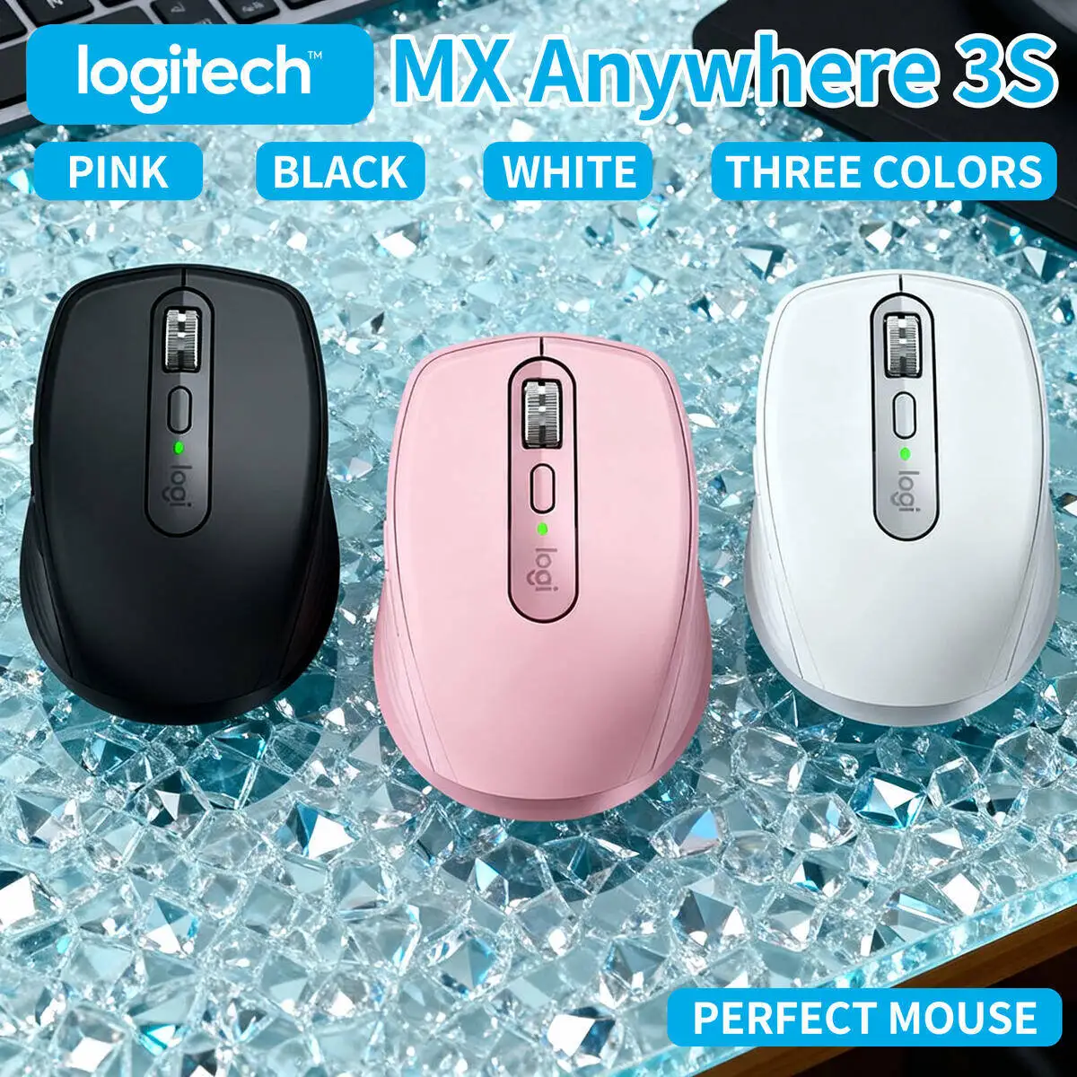 

Logitech MX Anywhere 3S Bluetooth Mouse – Premium Wireless Experience, 3-Device Sync, MagSpeed Scroll