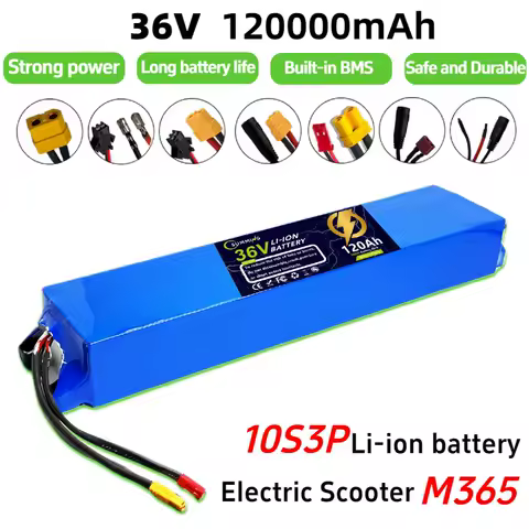 10S3P 120Ah 36V lithium battery pack 18650 lithium battery suitable for Xiaomi M365 batterie Moto Scooter battery+42V charger