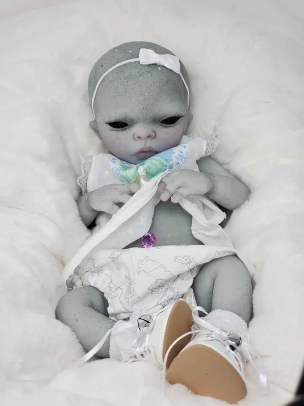 15Inch Unfinished Reborn Doll Kit Imani Alien Baby Premie Size Levensechte Soft Touch Ongeverfd Doll Onderdelen Met Doek Lichaam