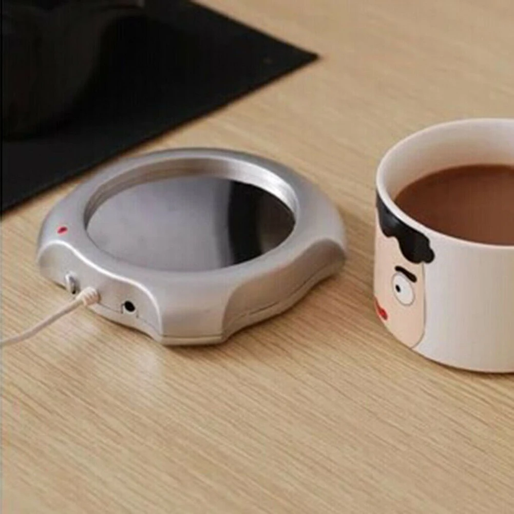 

Stylish Silver USB Heating Plate For Coffee Tea And More Enjoy Your Favorite Beverages At The Perfect Temperature