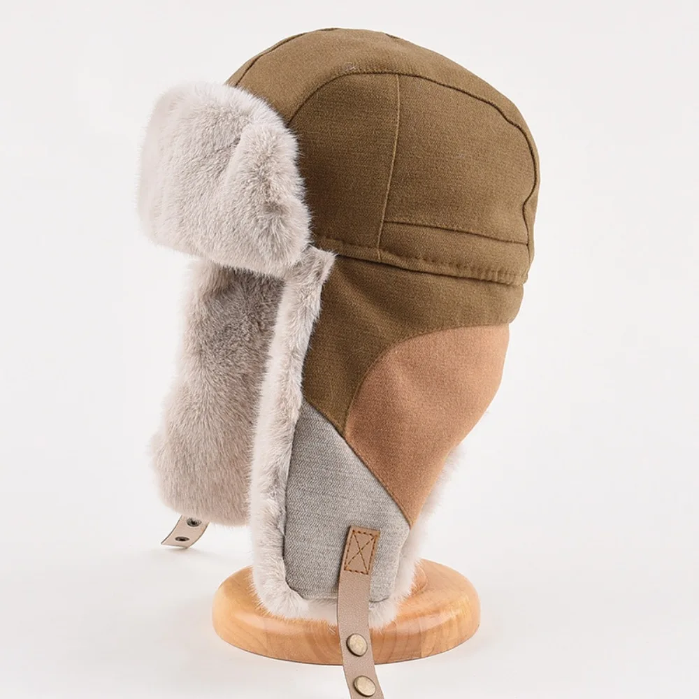 

Vintage Waterproof Russian Bomber Cap Windproof Earflap Design Earflap Hat Warm Russian Style Winter Thermal Hat Unisex