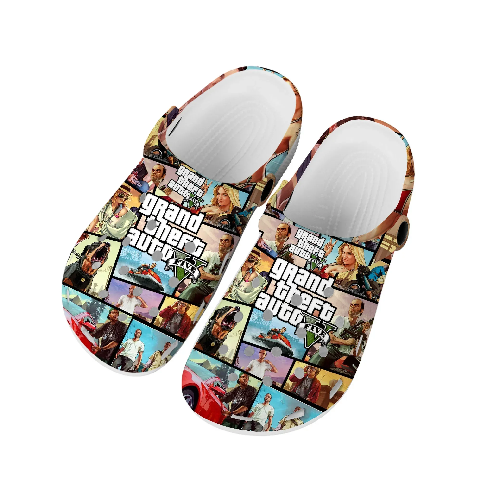 

Anime Cartoon Grand Theft Auto GTA V 5 Home Clogs Custom Water Shoes Mens Womens Teenager Shoe Garden Clog Beach Hole Slippers