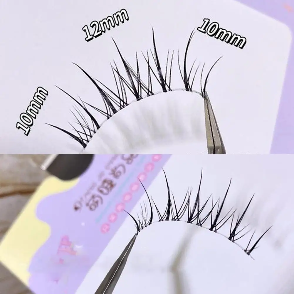 透明な細い幹つけまつげナチュラル厚い下まつげマンガスタイルまつげエクステンションアイメイクツール