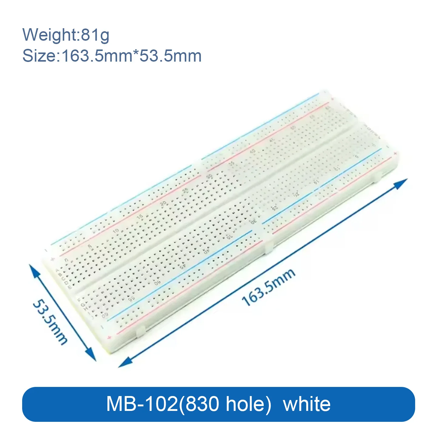 บอร์ดทดลองแบบไม่ต้องบัดกรี 400 830 MB-102 Points Breadboard รุ่น ZY-204 SYB-170 ZY-25 MB102 พร้อมชุดสายเคเบิลสำหรับทดสอบและพัฒนา DIY