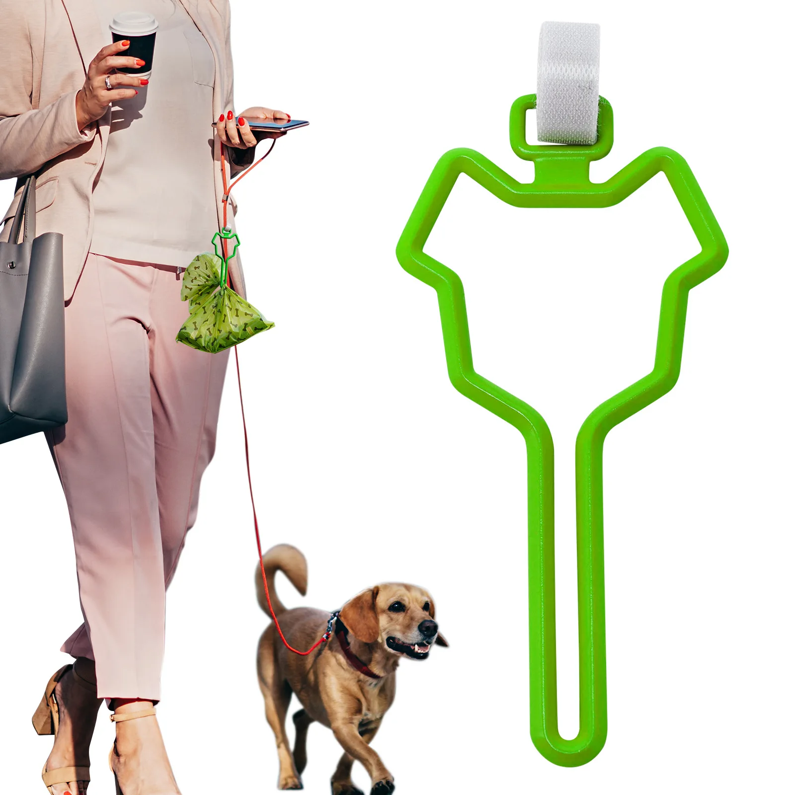 Pet Waste Bag Dispenser com Clip mãos-livres, trela extensível, Dog Traction Rope alocador, Novo