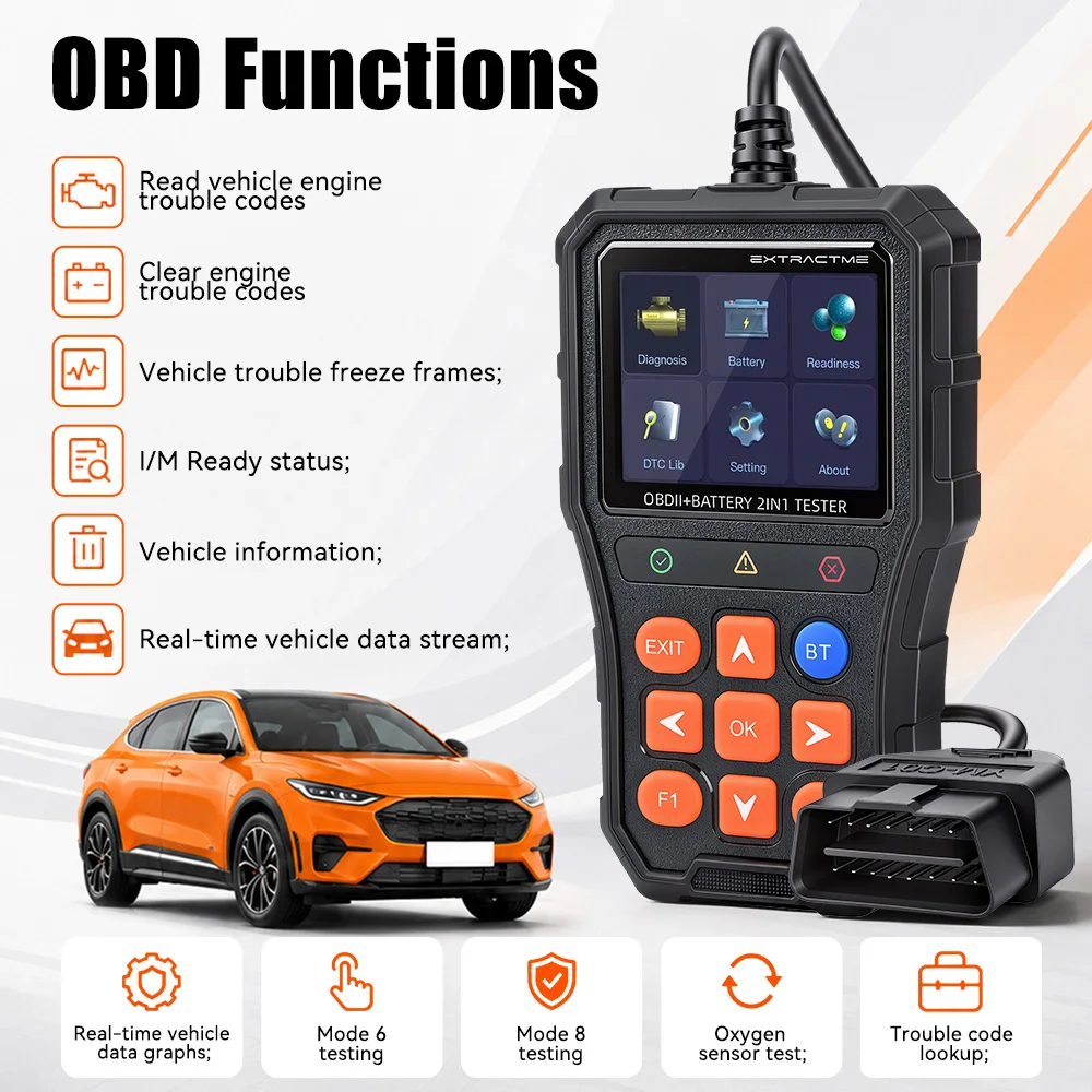Awapow Auto OBD2 Scanner Diagnostic Tool Automobile Battery Tester  for 12V/24V Vehicles Support 14/25 Languages APP Bluetooth - view 6