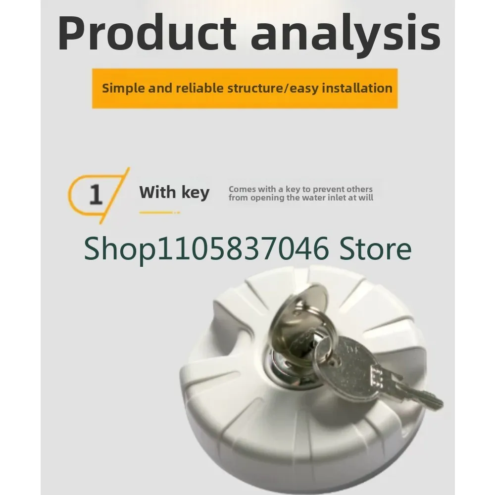 RV circular gravity water inlet trailer bed car RV water inlet accessories with key type