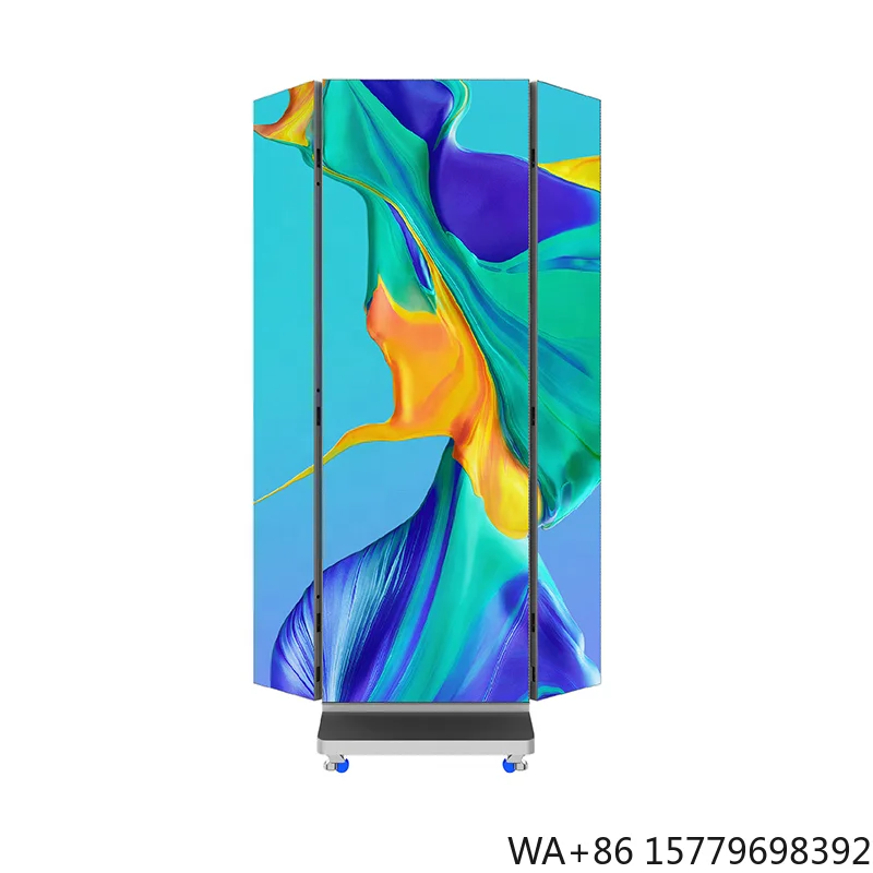 GOB LED Advertising Digital Poster Screen P2.5/P2 Custom Indoor Movable Tri-Fold Elevator Factory Price