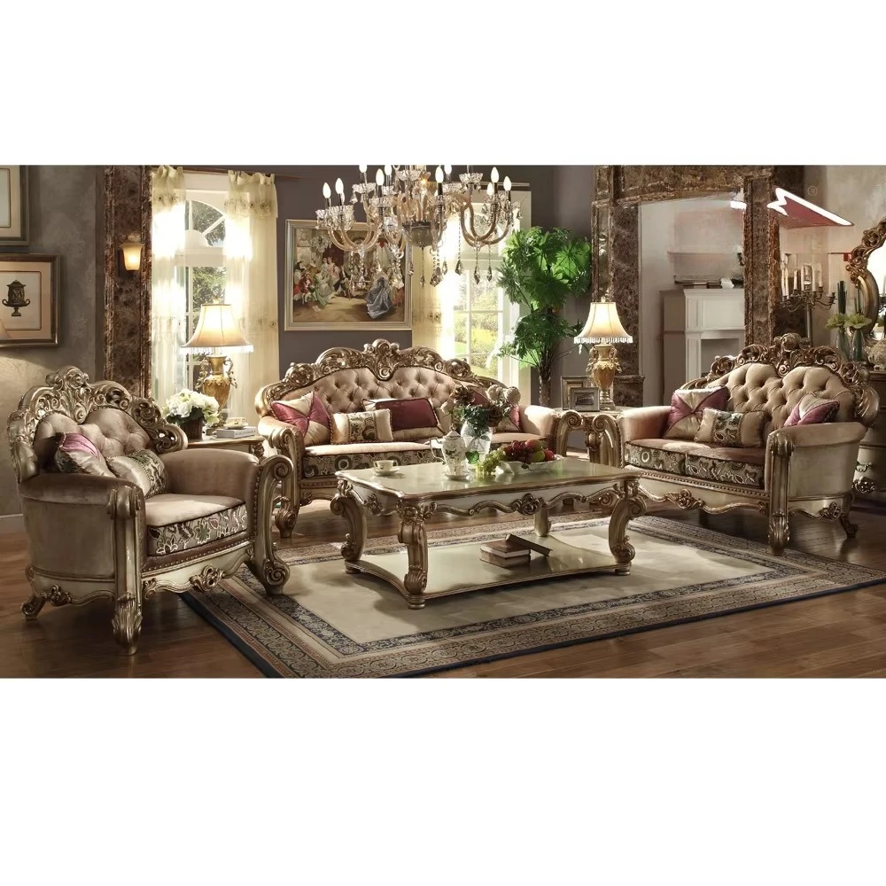 Luxury European Living Room Furniture Sofa Sets  Lounge Living Room Furniture