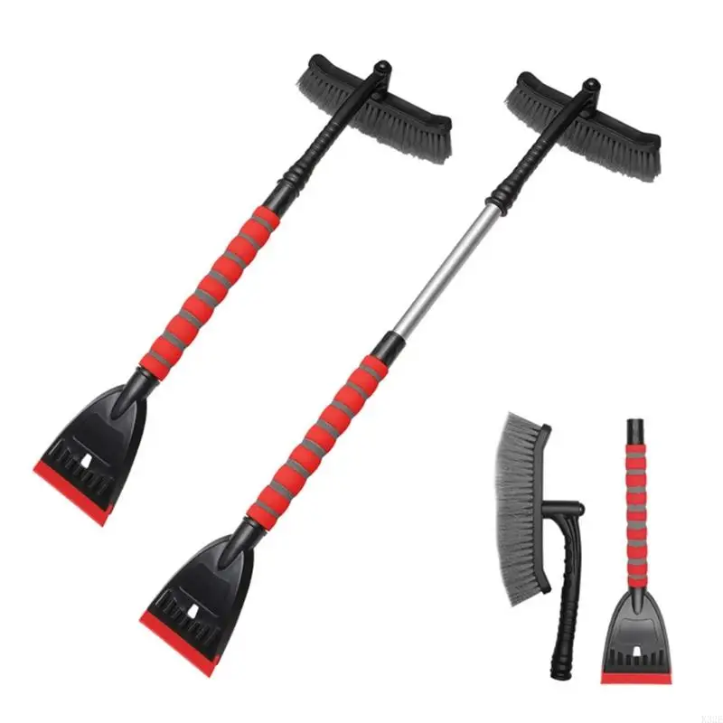 

2025 Новый скребок для льда на лобовом стекле, комплект для зимней чистки, содержащий съемный скребок из TPR и вращающуюся щетку