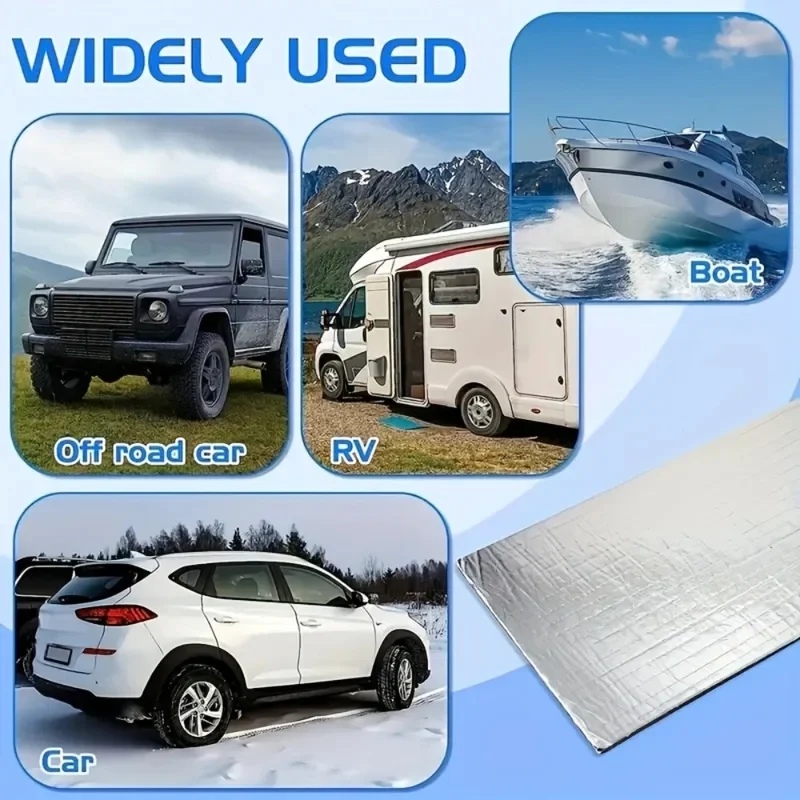 50PCS Value Pack Car Soundproof Insulation Mat for Vehicles Heat Shield Self Adhesive Noise Deadening Pad for Door Roof Engine
