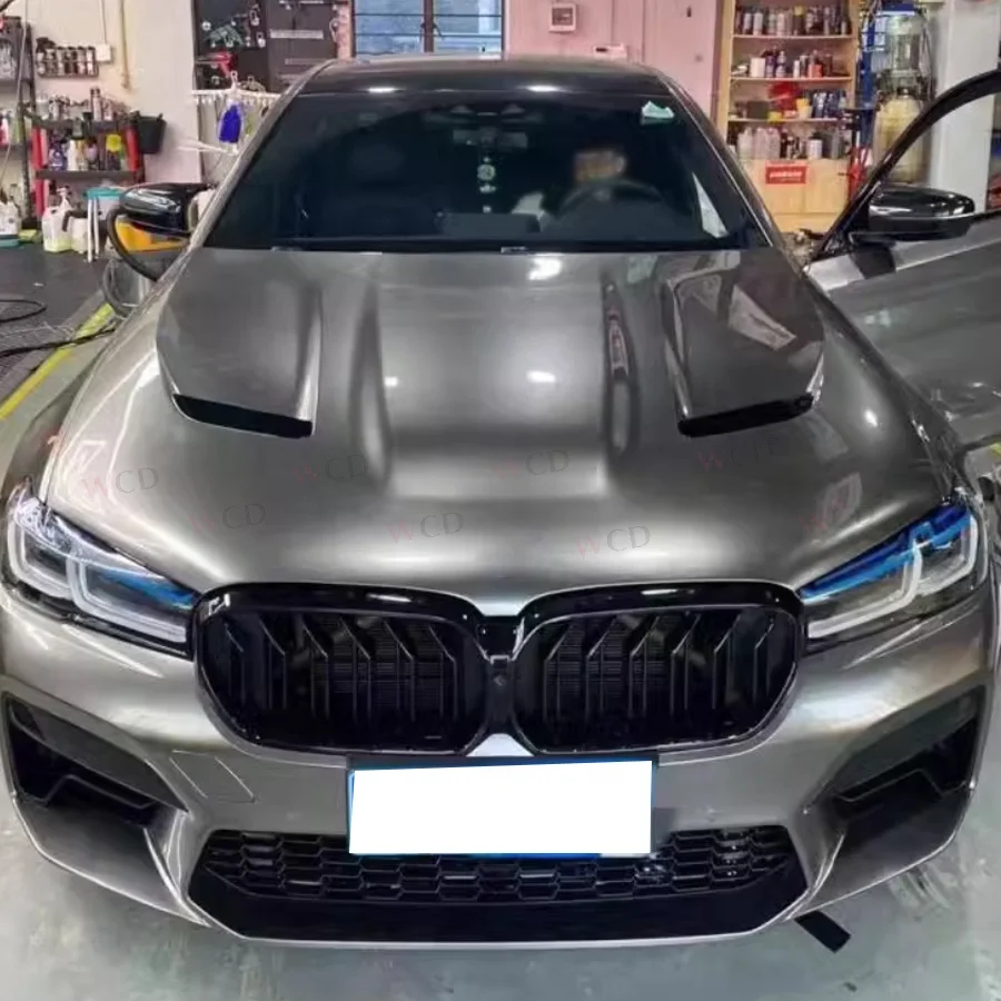 جديد forBMW F90 M5 LCI سيدان 4-Door 2018-2023 غطاء محرك من ألياف الكربون الجافة مع غطاء محرك السيارة الأمامي غطاء فتحة التهوية ملحقات السيارة