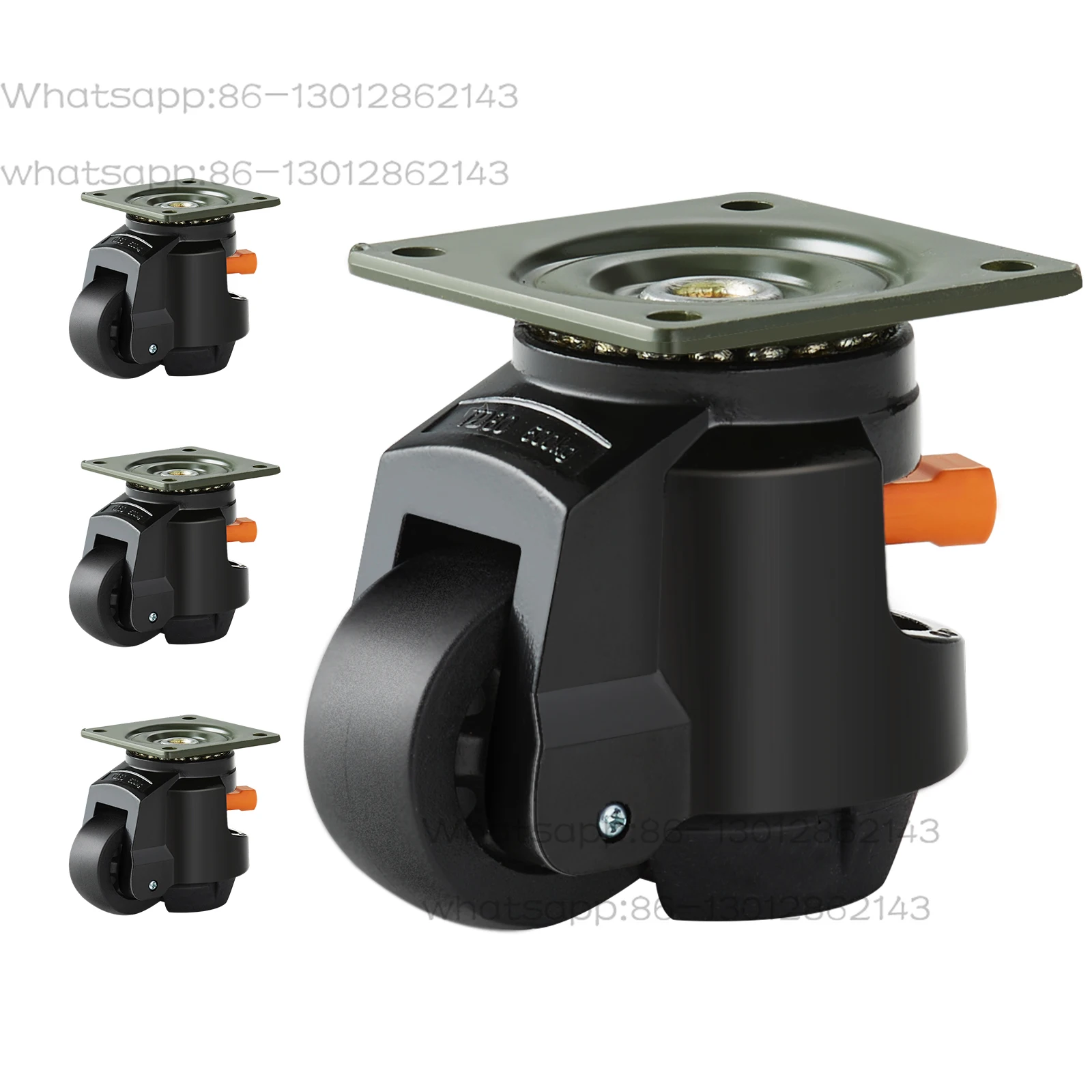 SucceBuy 2in/2.5in Leveling Casters Set of 4 with Handle Feet 360° Degree Swivel Adjustable Caster Wheels for Workbench Machine