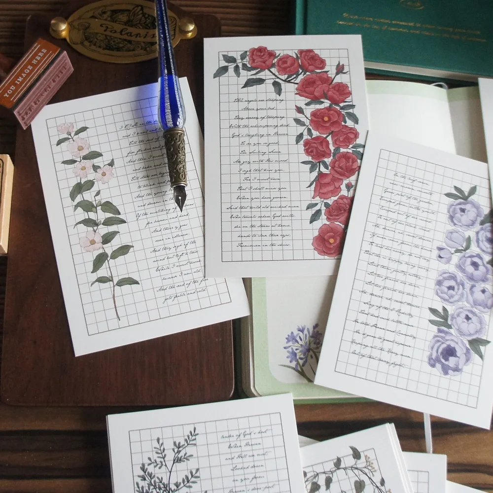 

15pcs Poetry about Plants Design As Post Card Gift Greeting Gift Card Party Invitation Scrapbooking Use