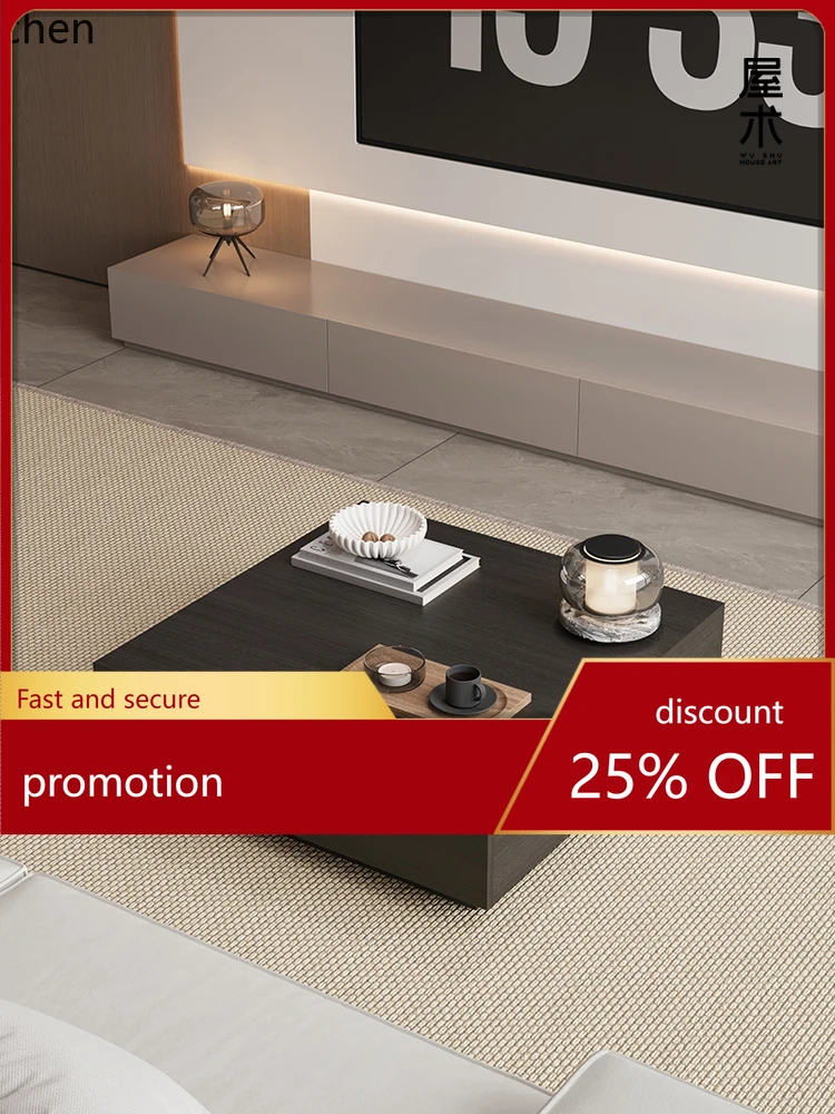 

ZML Solid Wood Coffee Table Modern Simple Coffee Table Tea Table Small Apartment Living Room Black Oak