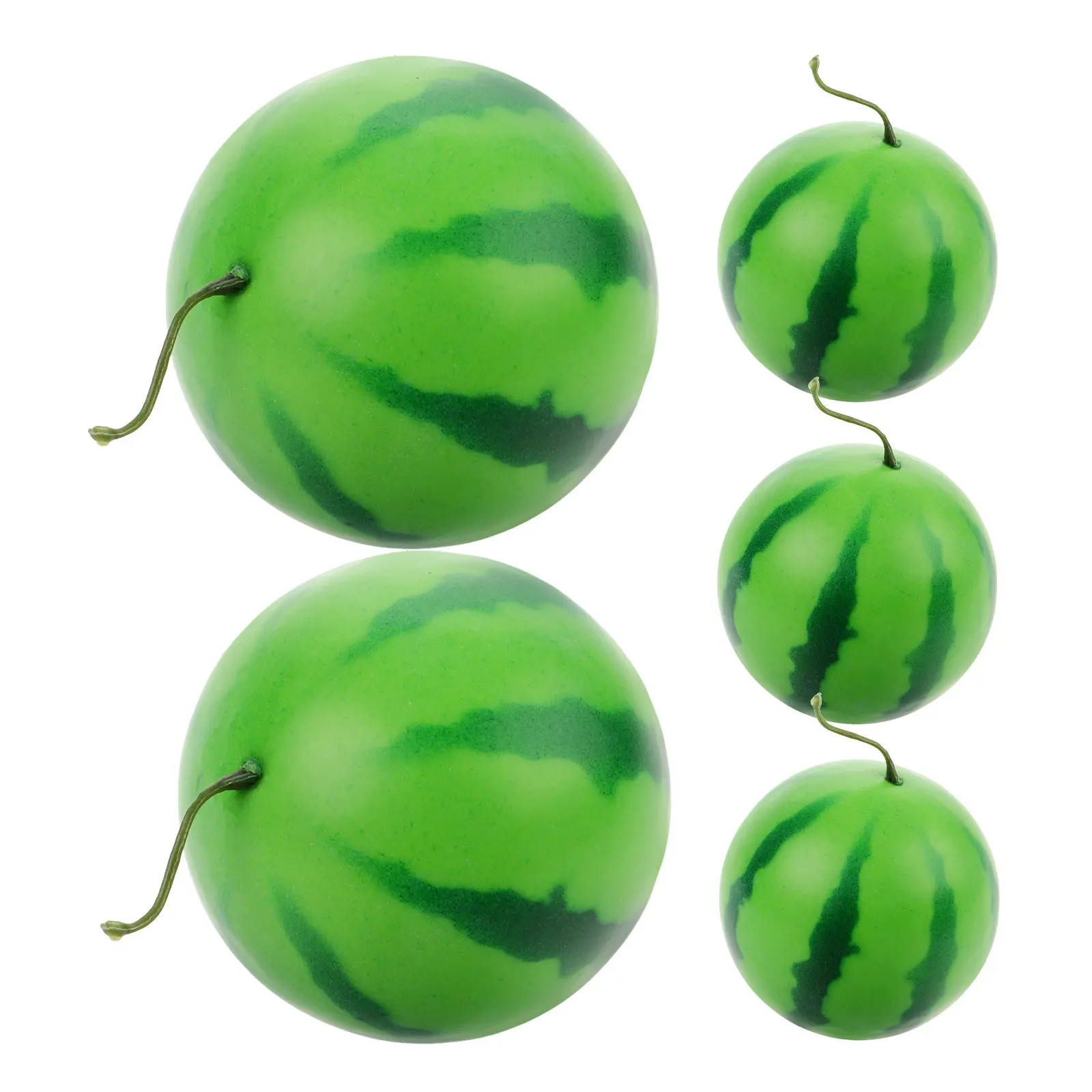 5Pcs Lifelike Fake Watermelon Artificial Foam Fruit Decoration Photography Prop Table Ornament Fake Fruit Watermelon Ornament