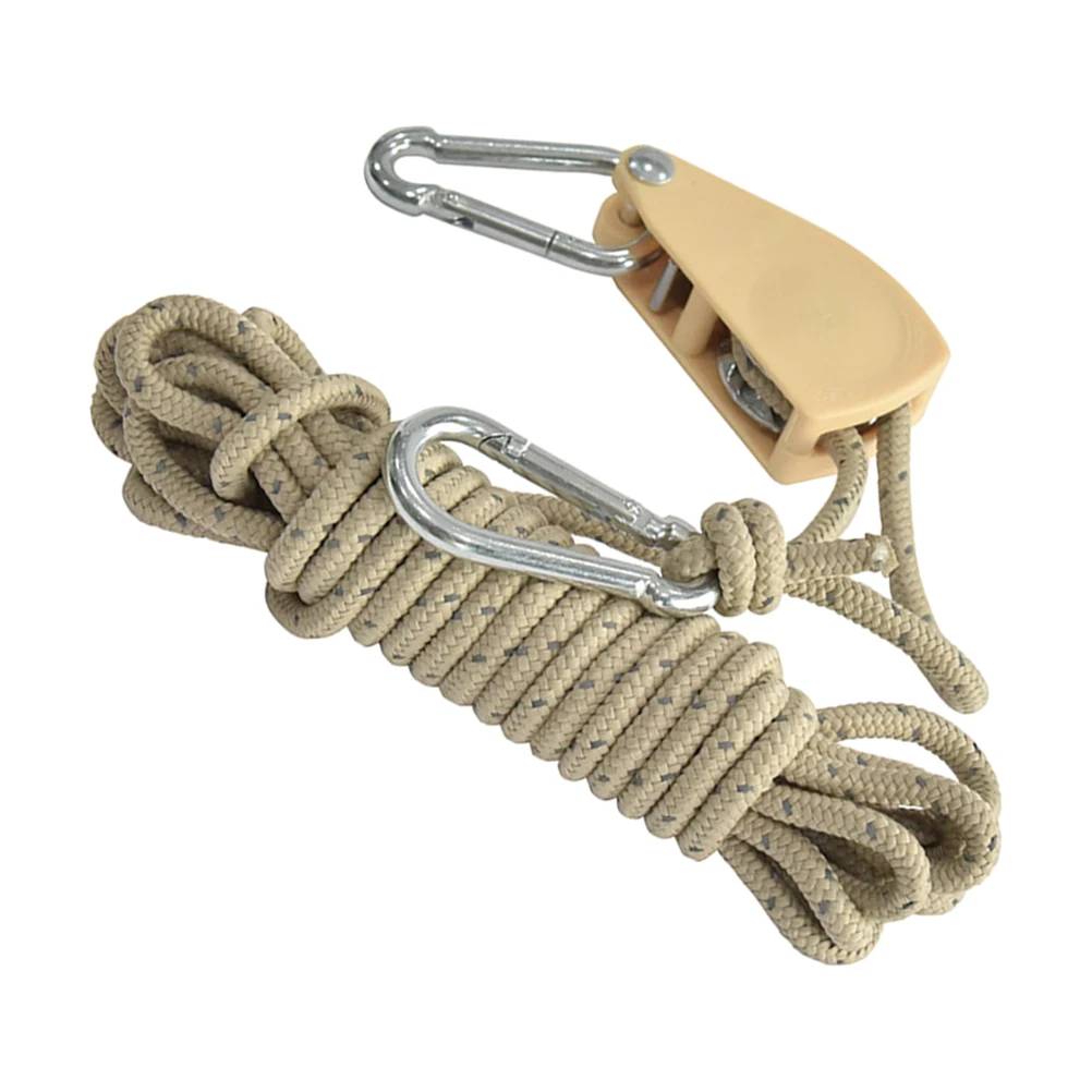 

1pc Tent Rope Heavy Duty Nylon Windproof Wear Resistant Adjuster Camping Gear Reflective Tensioner Metal Wheel Perfect Hanging
