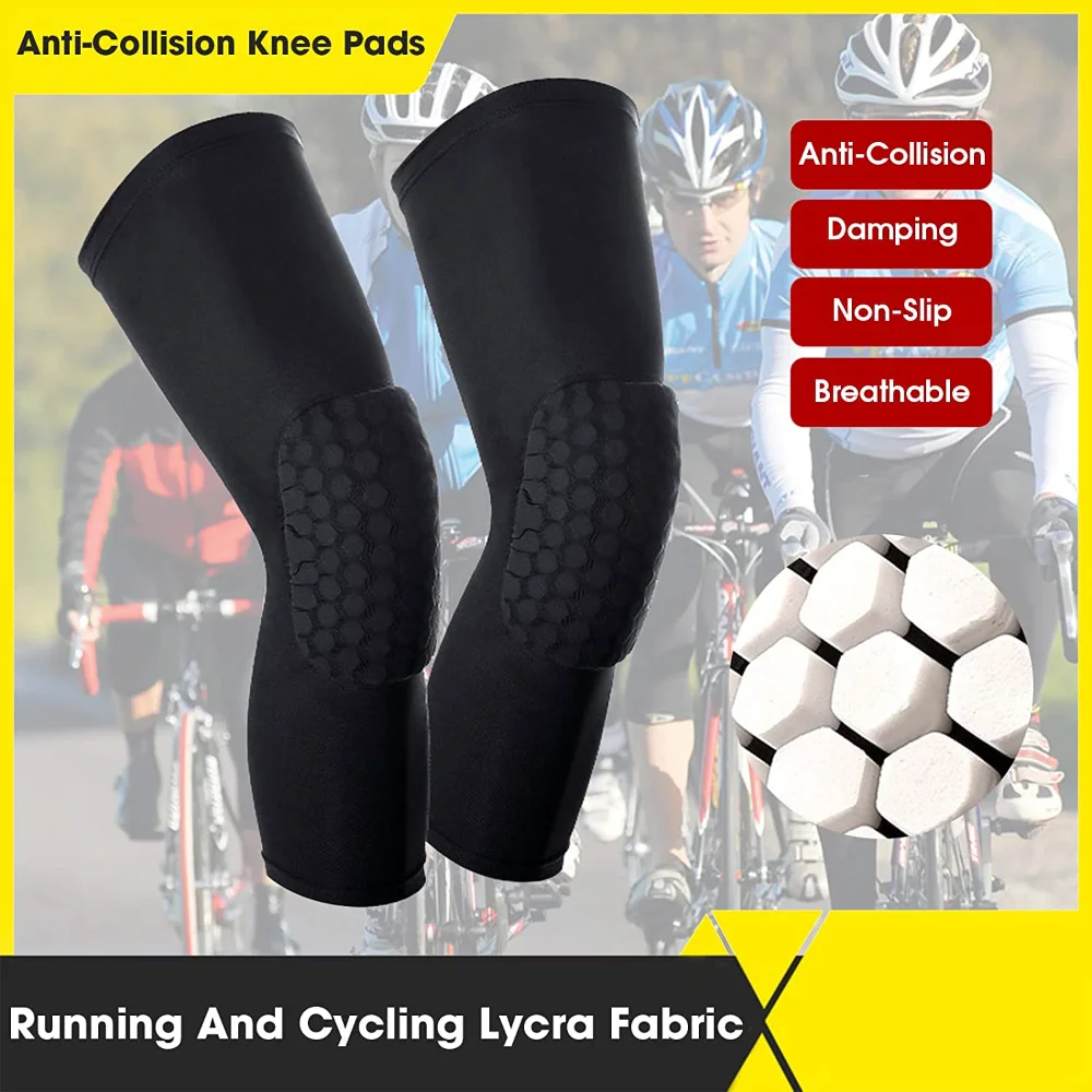 5-15 Years Old Kids Youth Crash Honeycomb Knee Pad Breathable Leg Compression Sleeves Cycling Football Basketball Roller Skating