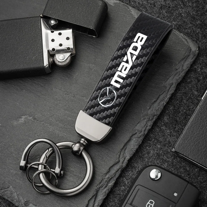 Woven leather rope car keychain keyring gift Accessories For Mazda 3 6 CX5 2 CX3 CX9 MX5 RX8 Axela Demio Atenza MS GJI GH BK MP