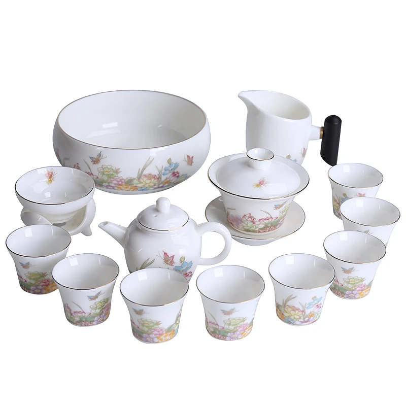 

tea set, complete set of Kung Fu tea, brewed tea, ceramic high-end gift box.