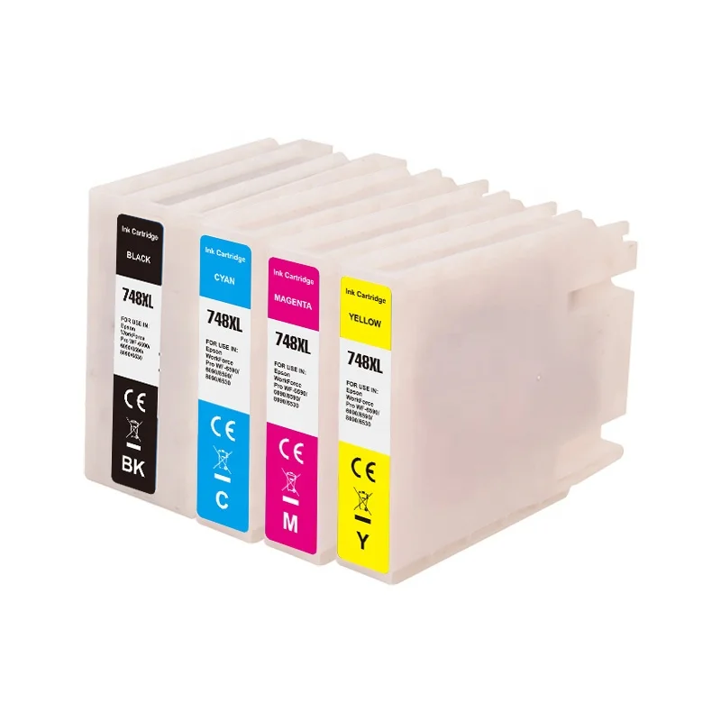 Business Inkjet Compatible Ink Cartridge T748 XL For Epson T748 WorkForce Pro WF-8590 / 8090