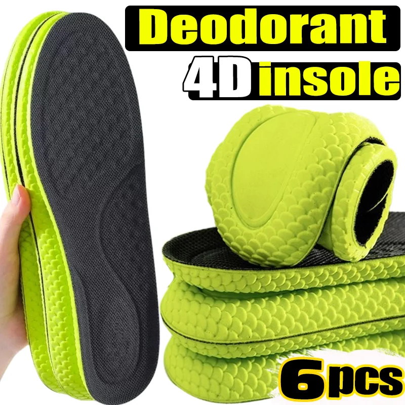 

2/6Pcs Soft Memory Foam Insoles for Women Men Deodorant Dragon Scales Insoles EVA Shoe Pads Sweat-absorbing Shock-proof Insoles
