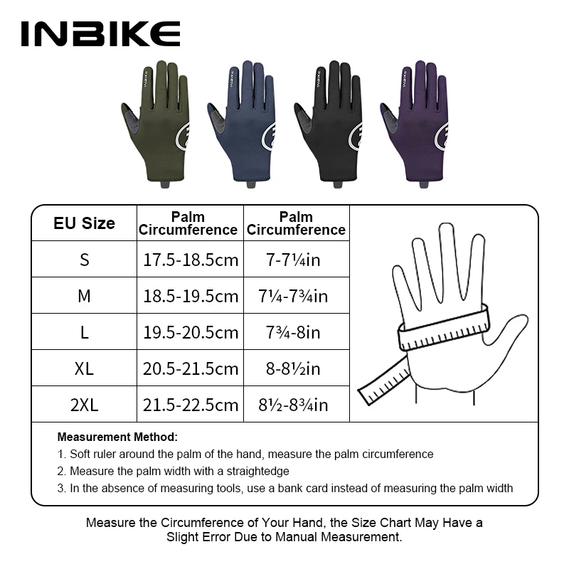 INBIKE Winter Bicycle Gloves for Men Touchscreen MTB Cycling Gloves with Padded Full Finger Bike Racing Gloves Bike Accessories