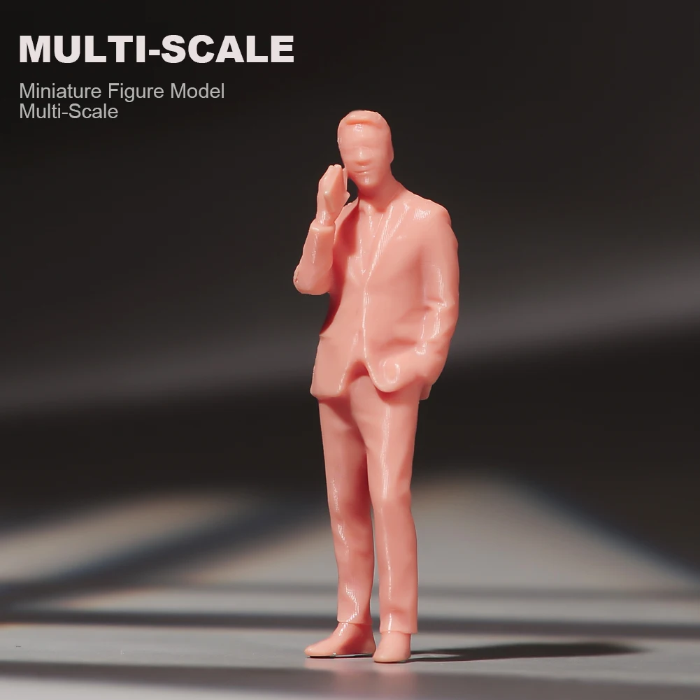 Man Miniature Model 1/87 1/64 1/43 1/24 1/18 Wearing High Suit Boss Making A Phone Call   Street View Decoration Of Car Toy