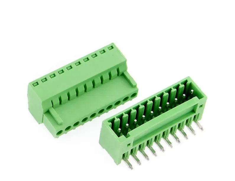 

100pcs/lot KF2EDG-10P Pitch 3.81MM Green Terminal Straight Bending Pin Socket Plug-in Tin Plated Copper Pin