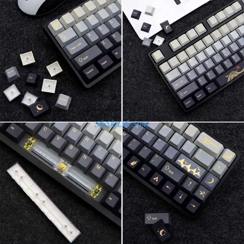 

E65e pbt-клавиш 136 клавиш вишневой профиль краситель-клавиша для механической клавиатуры DIY