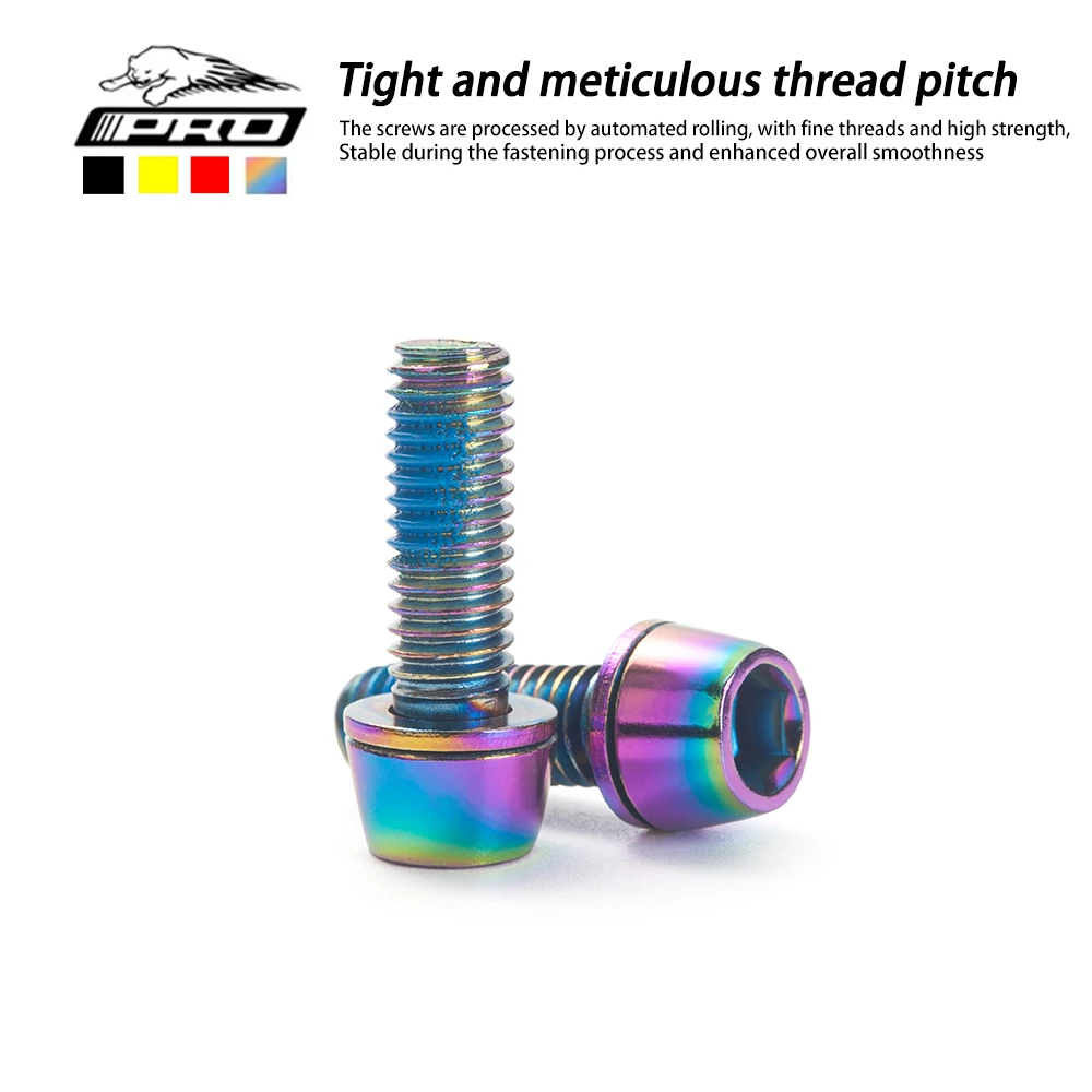 IIIPRO 6 Pcs Colour Bicycle Disc Brake Caliper Bolts M6x18mm MTB Bike Stainless Steel Fixing Screws