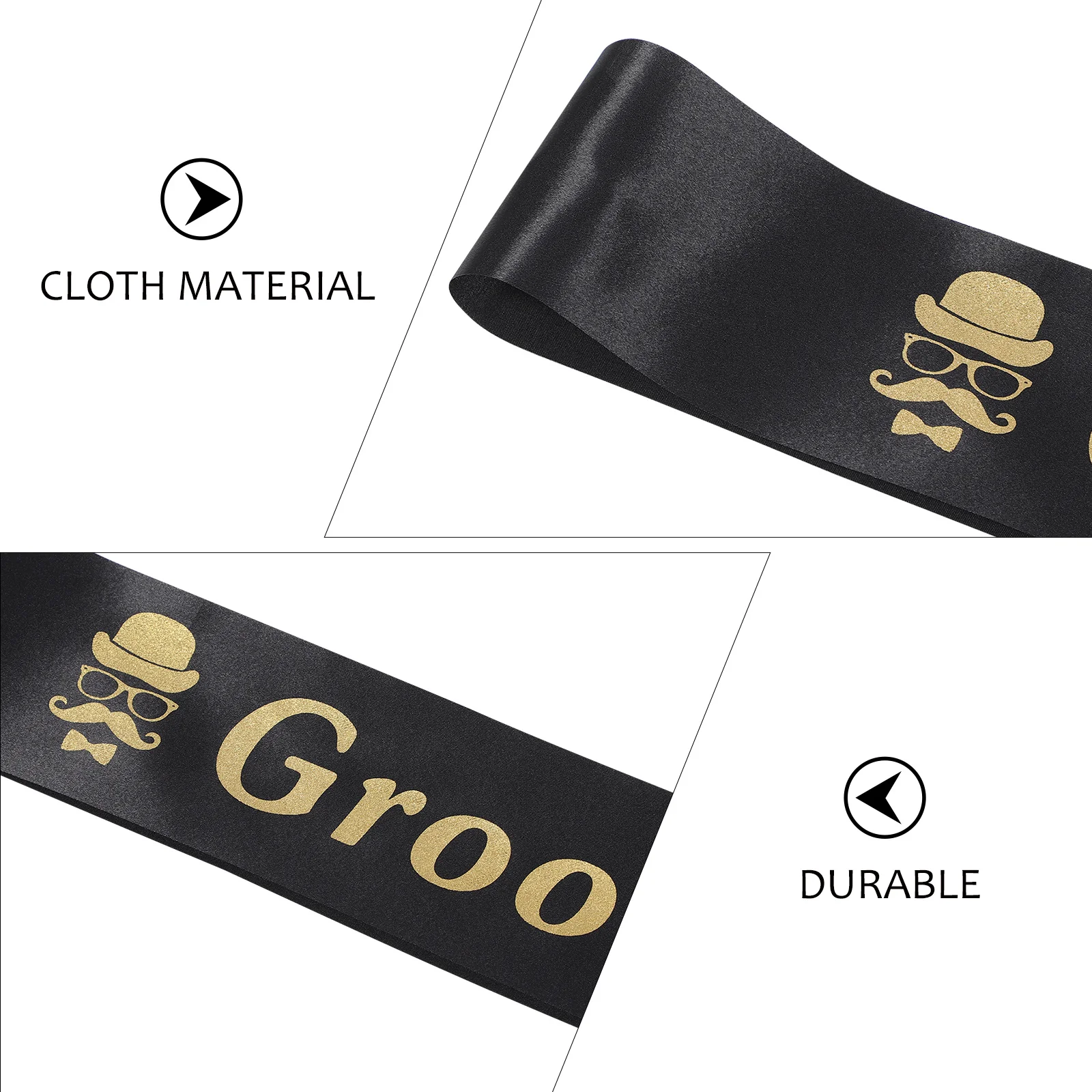 

2Sets Groom Sashes Badge Brooches Safe Material Durable Groom to Be for Engagement Party Bachelorette Shower Wedding Decoration