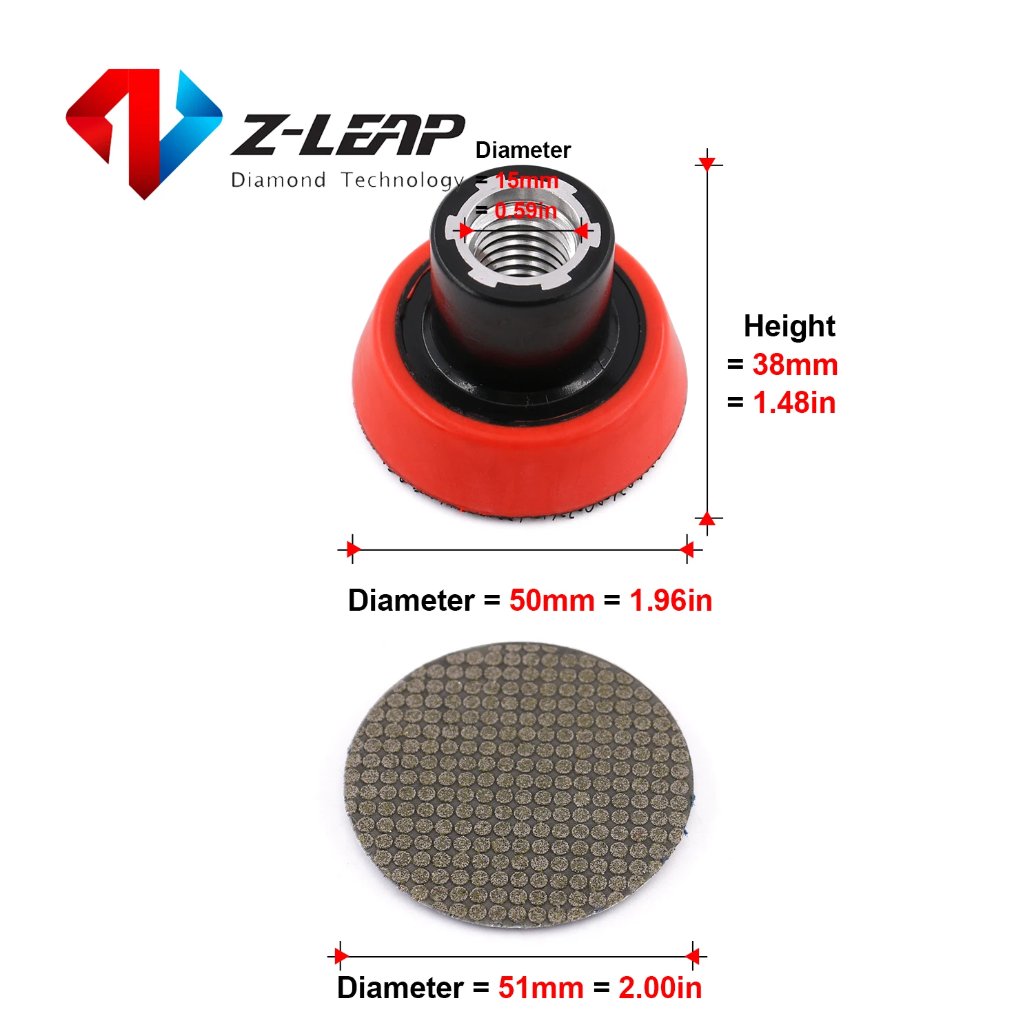 Imagem -04 - Z-leap Peças Ferramenta de Polimento Diamante Granito Mármore Concreto Diamante Galvanizado Flexível Almofada de Lixamento com Almofada de Apoio