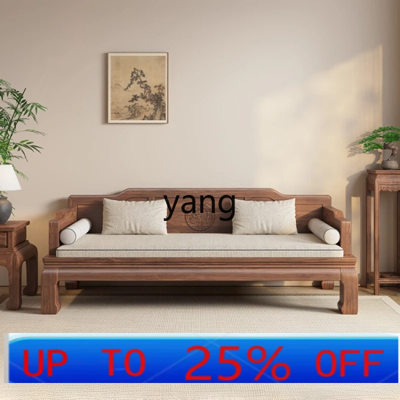 lmm Walnut Solid Wood Luohan Bed Dual-use Multi-functional Push-pull Extendable Sofa Bed