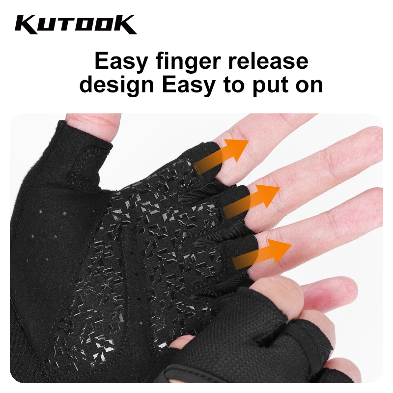 KUTOOK Workout Gloves for Men Women Padded Weight Lifting Gloves with Wrist Wraps Support Full Palm Protection Grip for Gym T