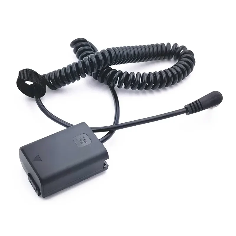 NP FW50 الدمية بطارية تيار مستمر ذكر موصل الطاقة ملفوف CableAC PW20 المقرنة لسوني ألفا 7 7R 7S NEX 3 A33 A55 A37 A6300 A6500