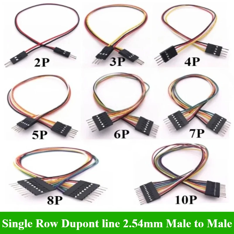5/10/30Pcs/lot Single Row Dupont Line Male to Male 2/3/4/5/6/7/8/10 Pin 2.54mm Dupont Jumper Cable Wire 30cm 26AWG For PCB