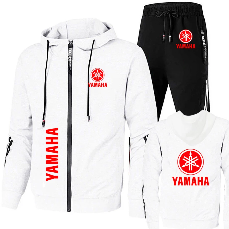 2024 New Yamaha Tracksuit Men's Clothing Yamaha Motorcycle Logo Print Sweat Suits Zip Sweatshirt&Pant Sets Men Sportswear S-3XL