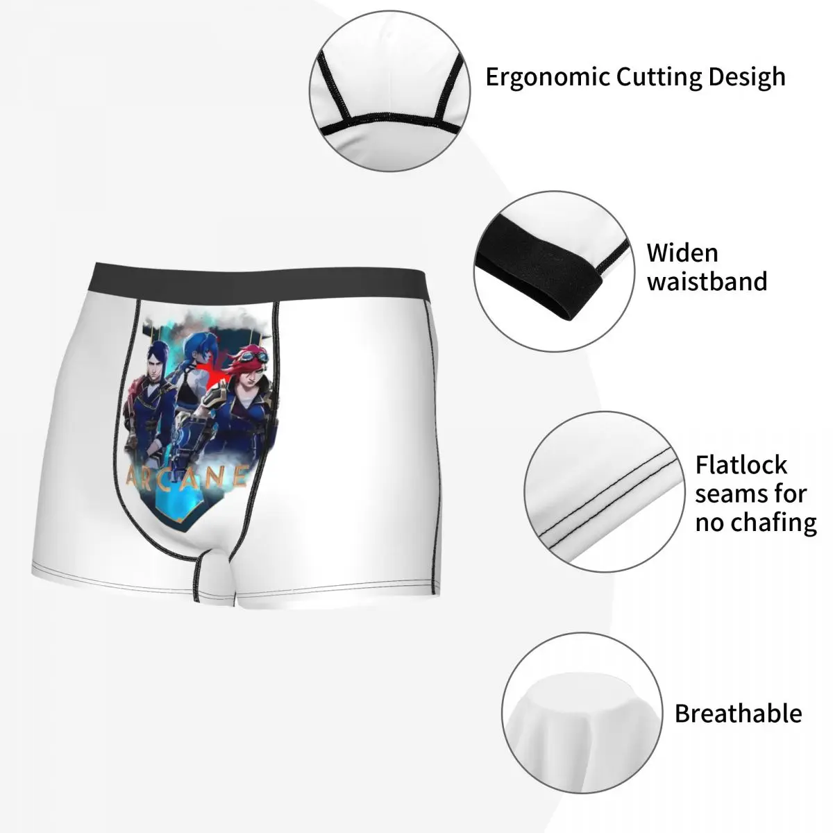 الملاكم السراويل السراويل غامض أنيمي السادس Jinx سراويل الرجال الملابس الداخلية الناعمة لهدايا صديقها رجل أوم