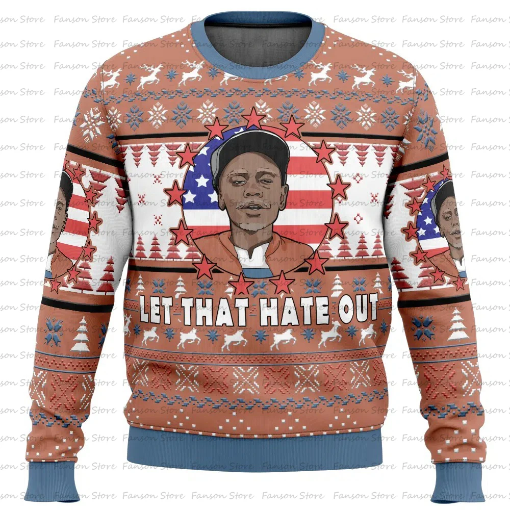 Clayton Bigsby Let That Hate Out Chappelle’s Show Ugly Christmas Sweater Women Men Pullover Top Fashion Couple Hoodie Sweatshirt