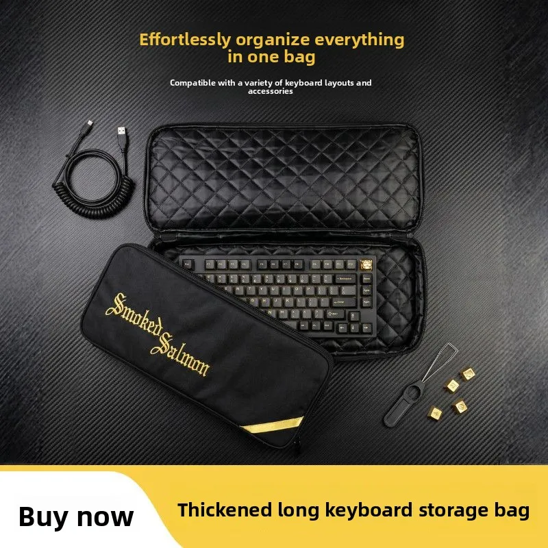 Hard Shell Mechanical Keyboard Carrying Case 75/80/96 Waterproof Storage Bag with Accessories Pocket for Custom Gaming Keyboard