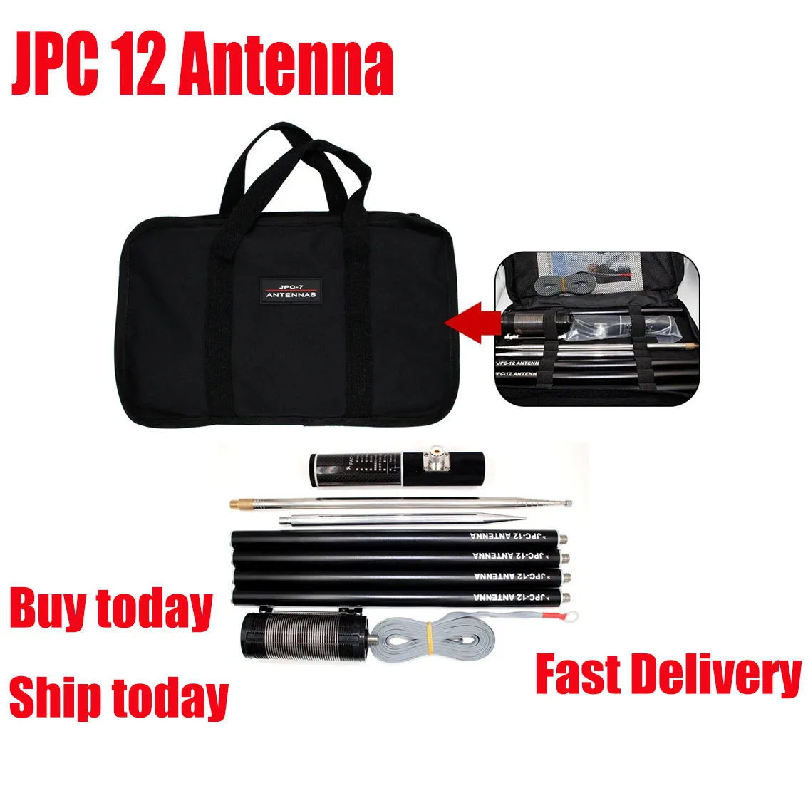 Pac-12 Shortwave Antenna Compact Edition Portable Multiband Vertical Antenna JPC-12 Hort Wave Antenna Outdoor Terrace Antenna